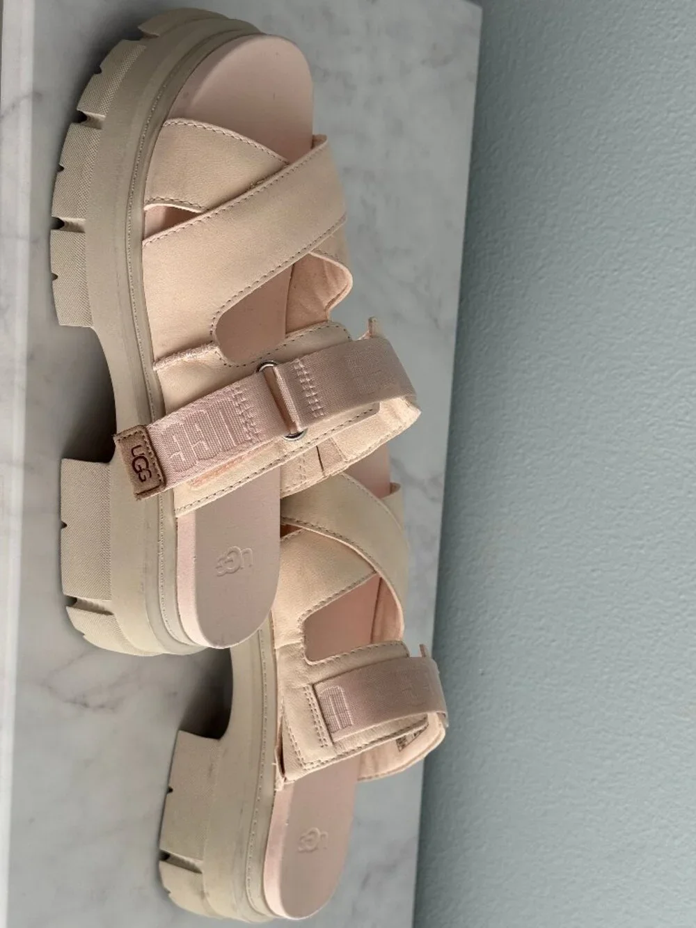 UGG® Ashton Platform Slide Sandal, ROSY BEIGE